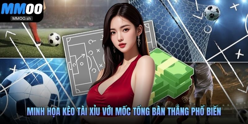 Minh họa kèo tài xỉu với mốc tổng bàn thắng phổ biến